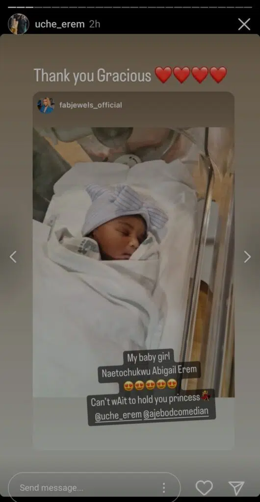 Comedian Ajebo welcomes third child 
