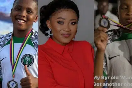 Mary Njoku's son Obinna Wins 2 Medals At Swimming Competition