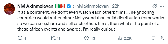 Niyi Akinmolayan Questions Value of African Film Events