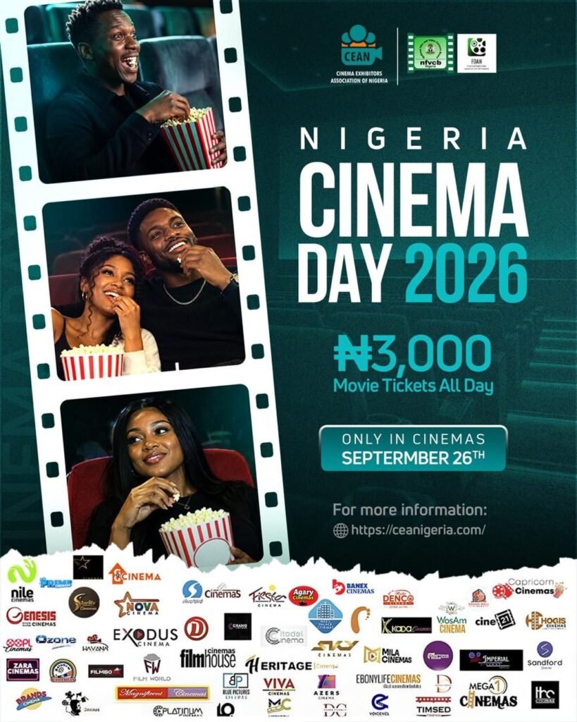 Nigeria Cinema Day Returns September 26 With ₦3,000 Movie Tickets 12 Nigerian Cinema Day 2026